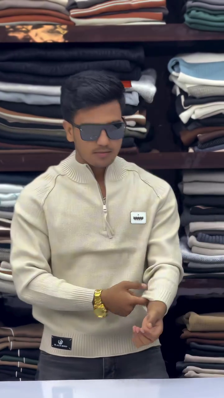 Sandstone Zip Luxe Sweater with Shadow Tint – A Minimalist Statement in Motion” 🤎⚡🕶️💫