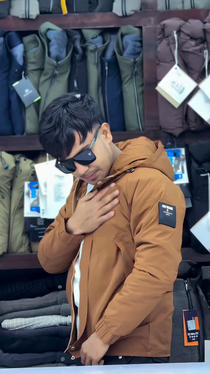 🧥🕶️ “Shadow Luxe” – Brown Hooded Jacket Statement Piece 🧥🕶️