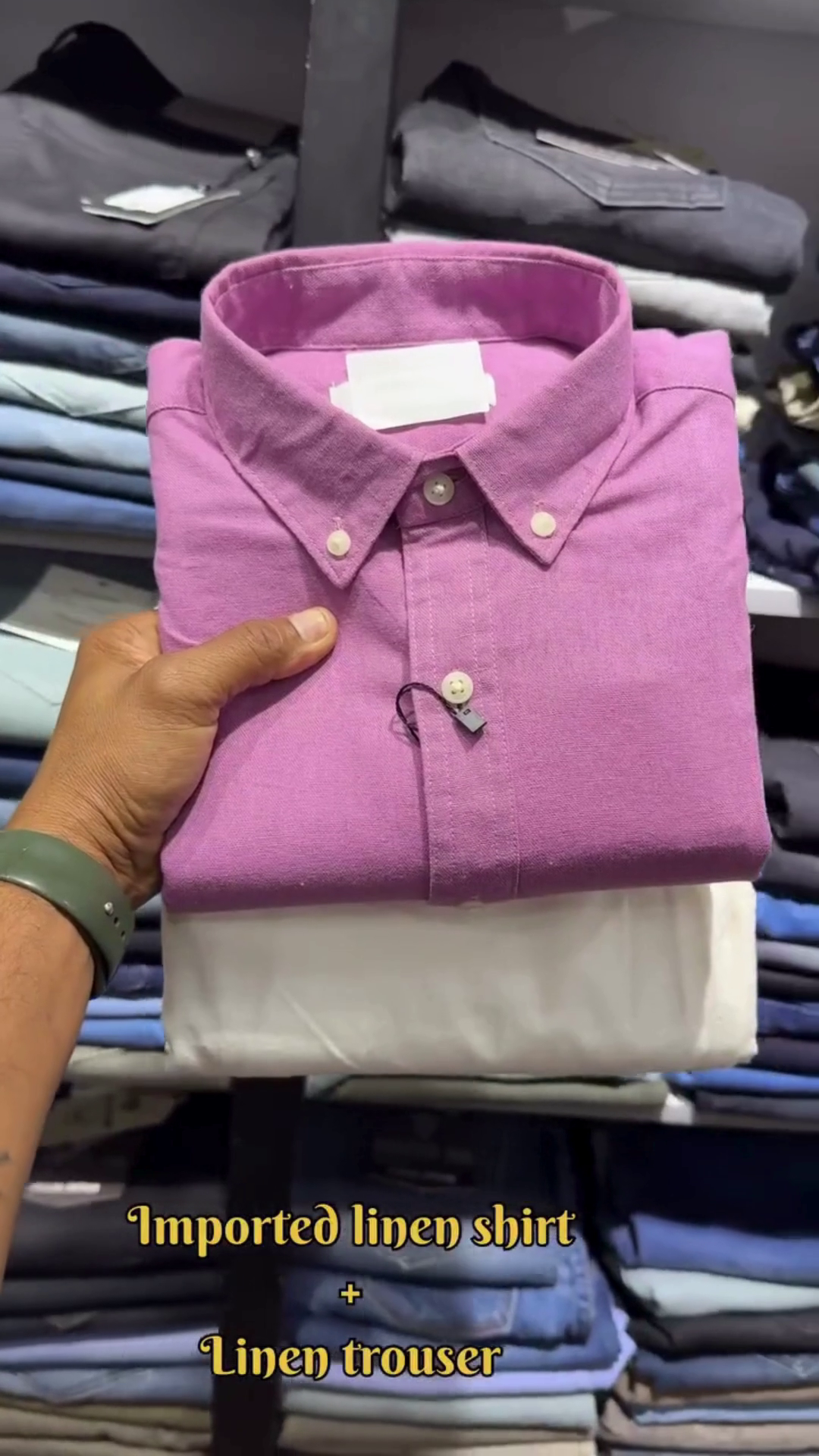 “Azure Drift Imported Linen Shirt with Cloud White Trousers – A Coastal Dream in Motion” 💙🌬️👖🕊️