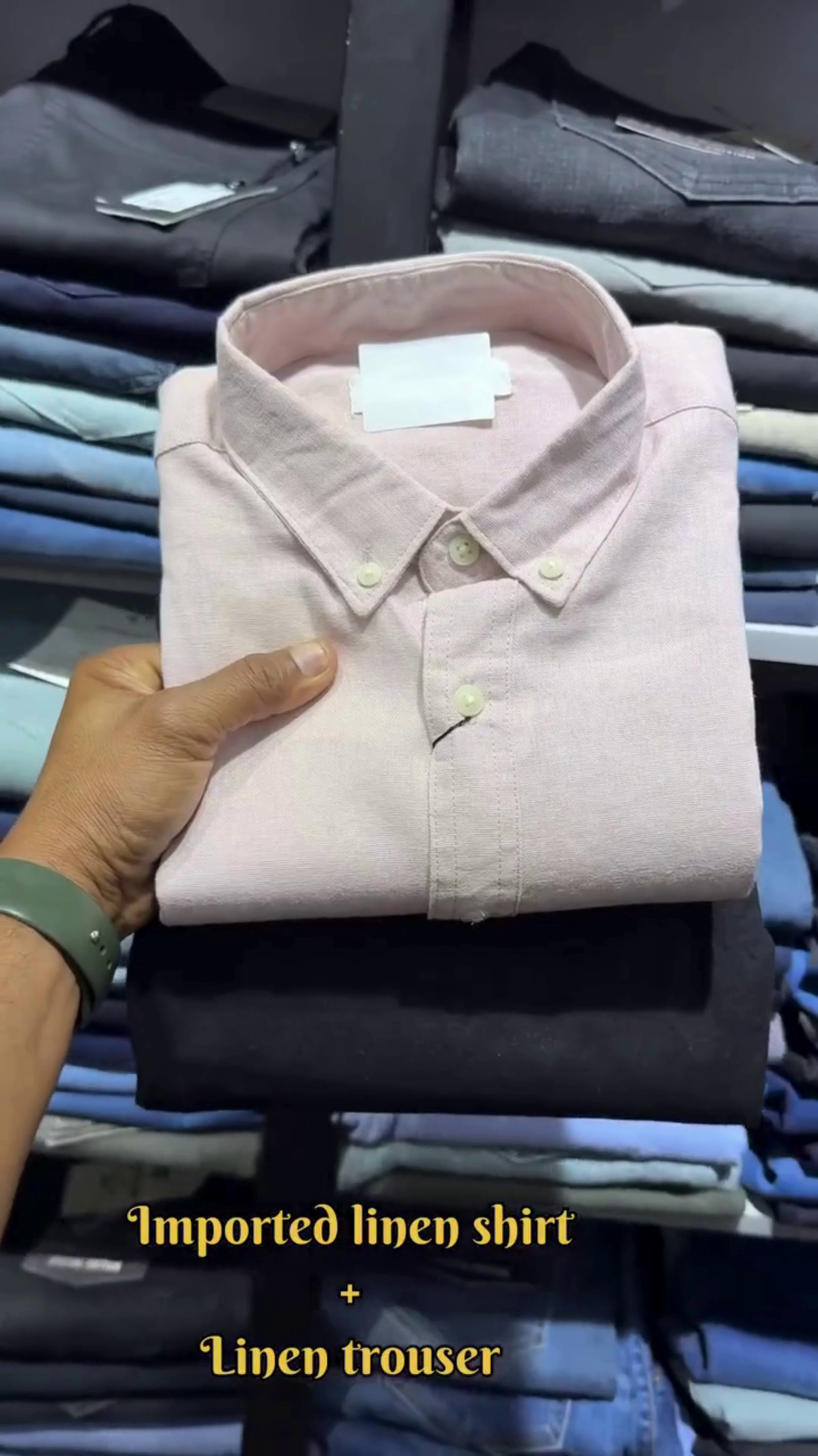 “Azure Drift Imported Linen Shirt with Cloud White Trousers – A Coastal Dream in Motion” 💙🌬️👖🕊️