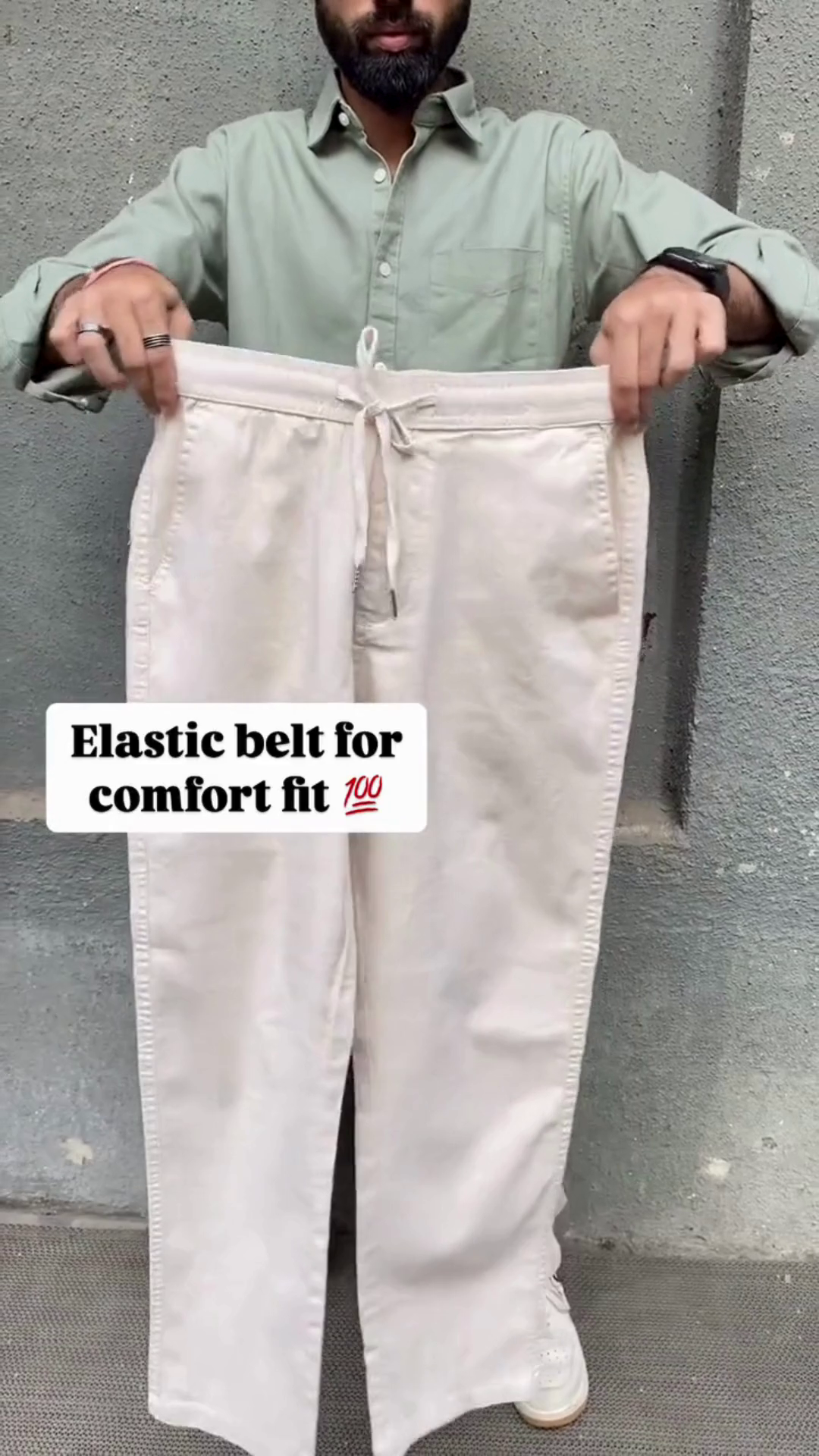 Olive Brown Elastic‑Waist Drawstring Jogger Chino Pants with Tapered Leg for Daily Casual Wear” 🤎