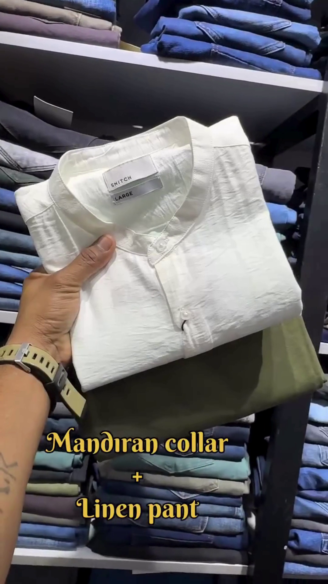 Classic Black Mandarin‑Collar Linen Shirt with Breathable Slim‑Fit Linen Trouser Co‑ord Set for Men” 🖤