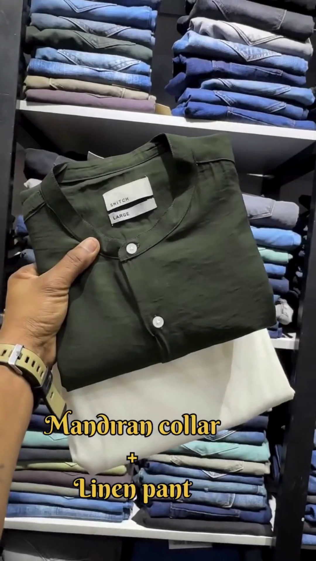 Classic Black Mandarin‑Collar Linen Shirt with Breathable Slim‑Fit Linen Trouser Co‑ord Set for Men” 🖤