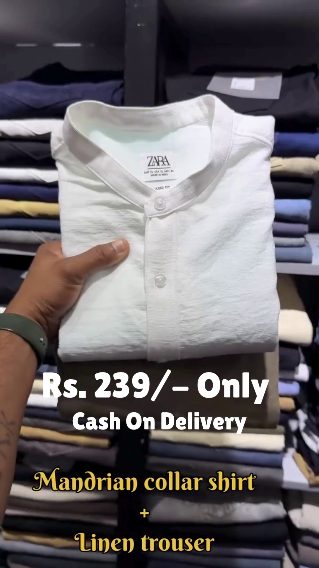 Taupe Mandarin‑Collar Relaxed‑Fit Linen Shirt with Coordinated Straight‑Fit Linen Trouser Set for Everyday Smart Casual Wear” 🤎