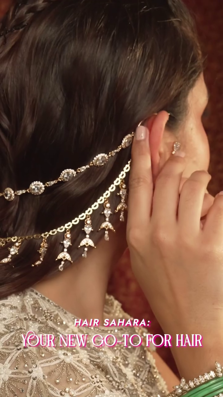 Silver Multi‑Layer Crystal Hair Chain with Side Hooks and Back Drape ‘Sahara’ Inspired Accessory for Bridal & Party Hairstyles” 💎