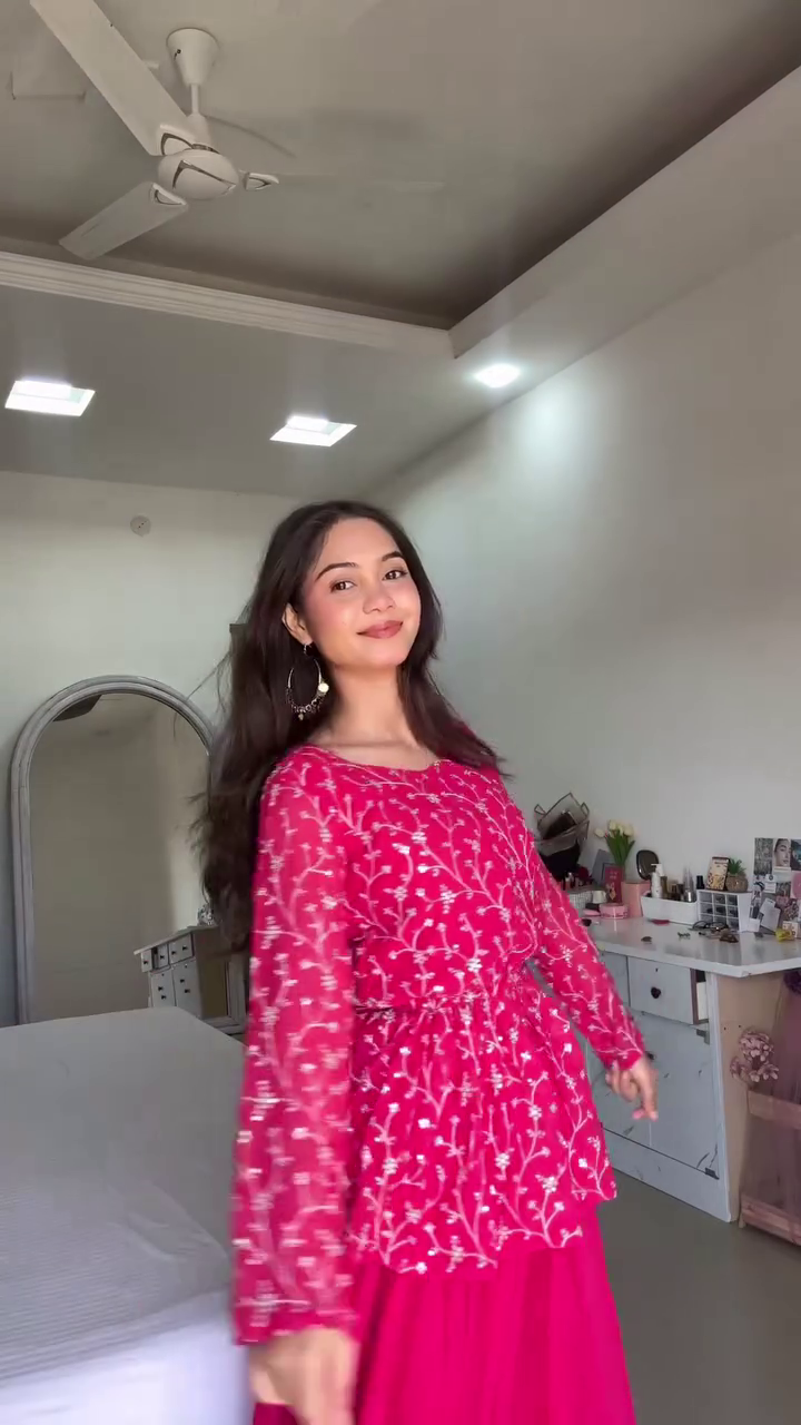 Black Flowing Lehenga with Multicolor Floral Border and Sheer Full‑Sleeve Crop Blouse Festive Indo‑Western Set” 🖤