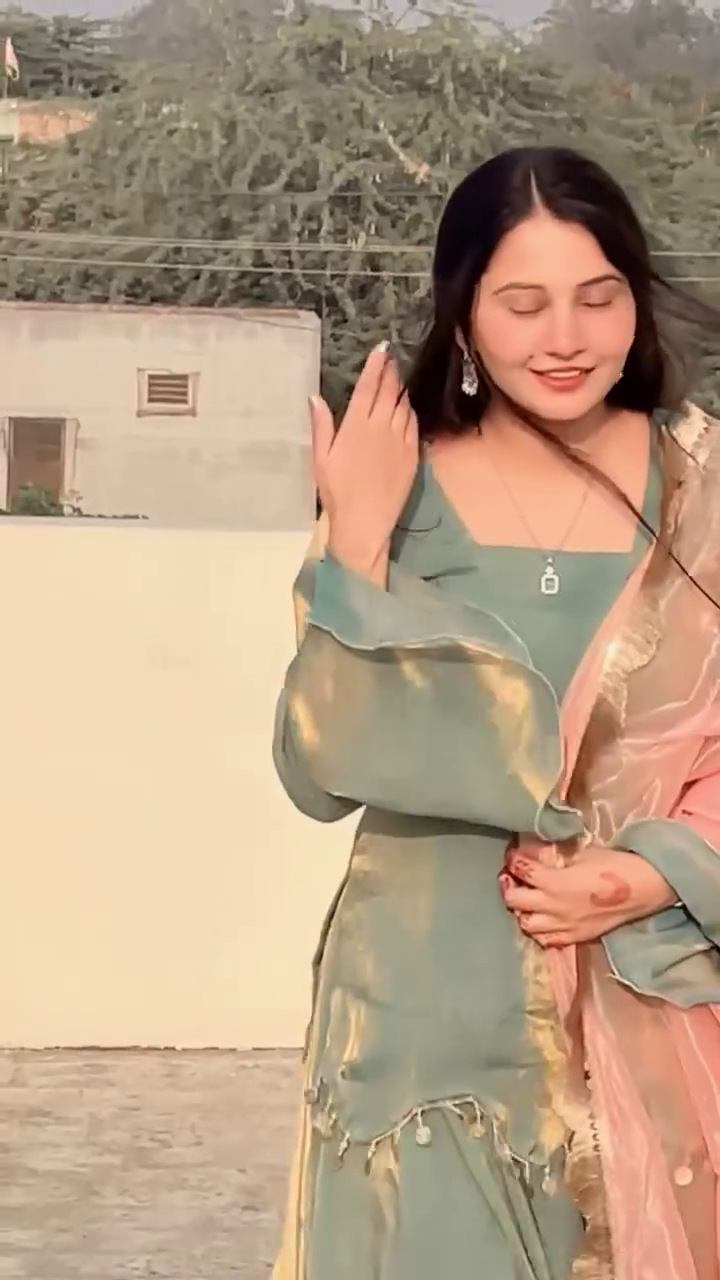 Verdant Royal Harmony 🌿 Green & Gold Kurta Palazzo Set with Blush Pink Dupatta, Zari Embroidery & Ethnic Elegance – Terrace Bloom Edition 🌅💫”