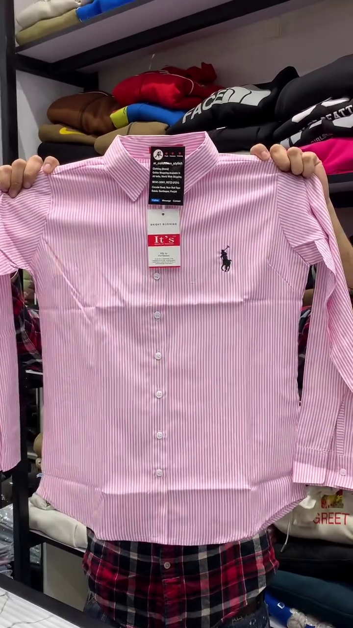 Women’s Pink & White Vertical Stripe Full-Sleeve Button-Down Casual Shirt 👚✨