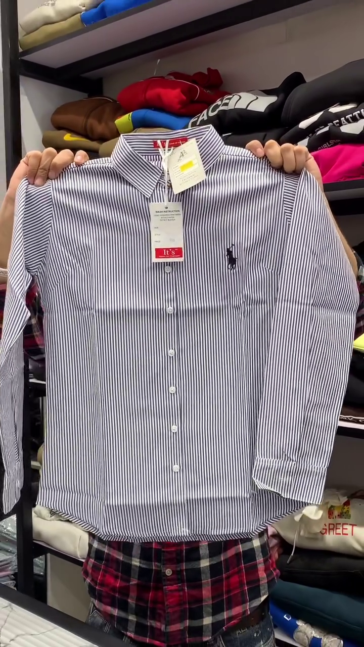 Women’s Pink & White Vertical Stripe Full-Sleeve Button-Down Casual Shirt 👚✨