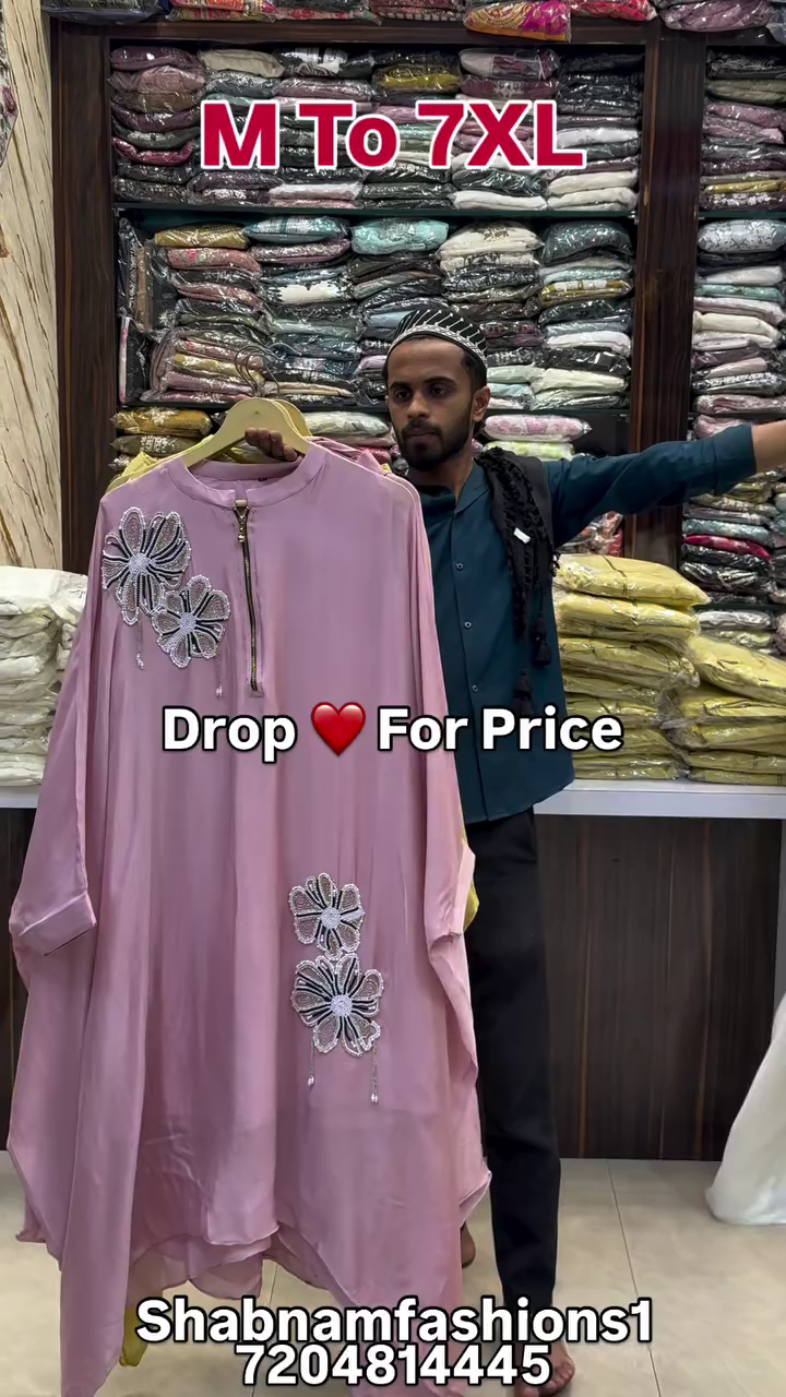 Elegant Ivory Modest Kaftan Style Flowing Abaya with Zippered Neckline & Large Floral Thread Embroidery – Loose Comfort Fit Occasion Wear 🤍🌼✨