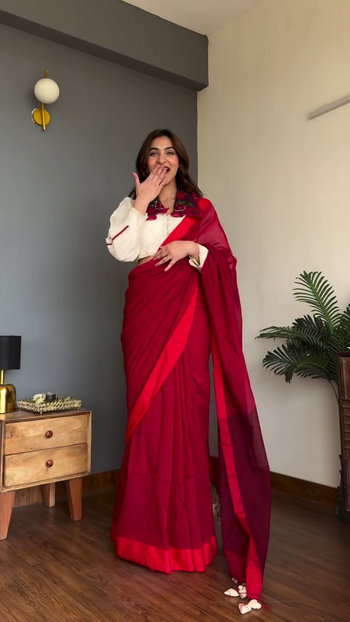 Pink Saree with Light Beige Borders and Intricate Detailing Accessorized with Matching Bangles Elegant Traditional Ensemble 🌸👗🌿✨