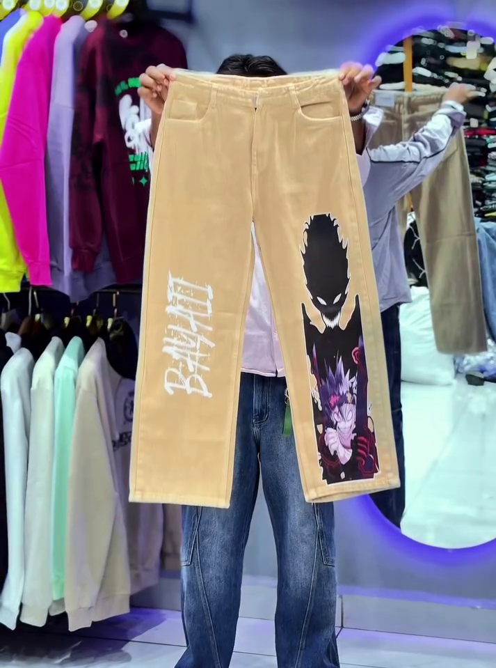 Sky Glow Star Print Straight Fit Denim Jeans ✨⭐💙