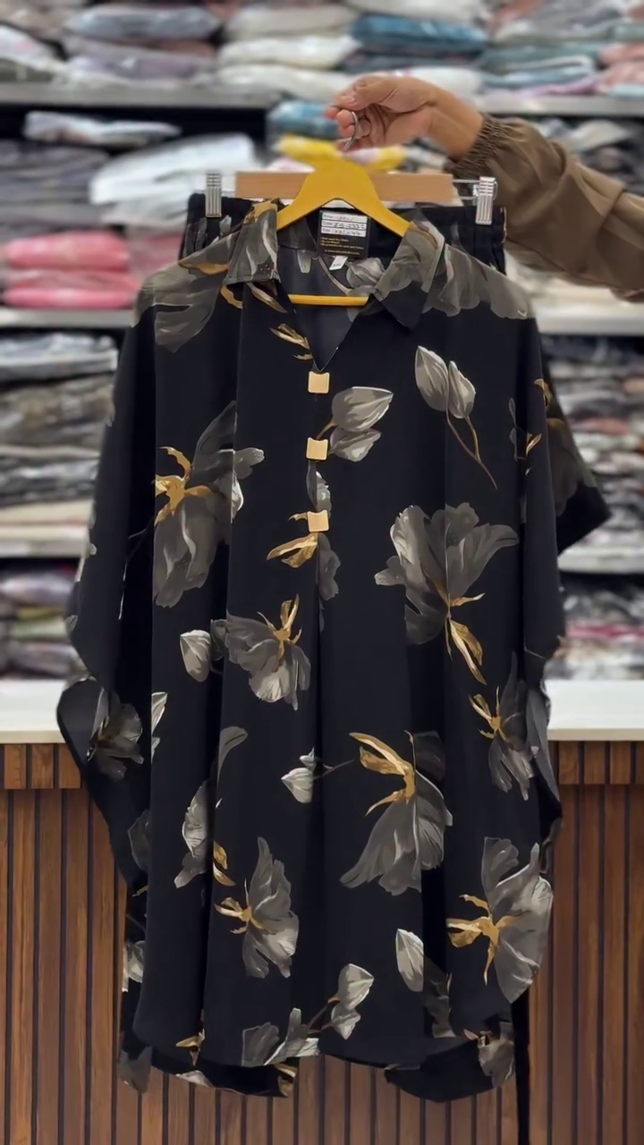 Midnight Bloom Floral Statement Shirt 🌸🖤✨