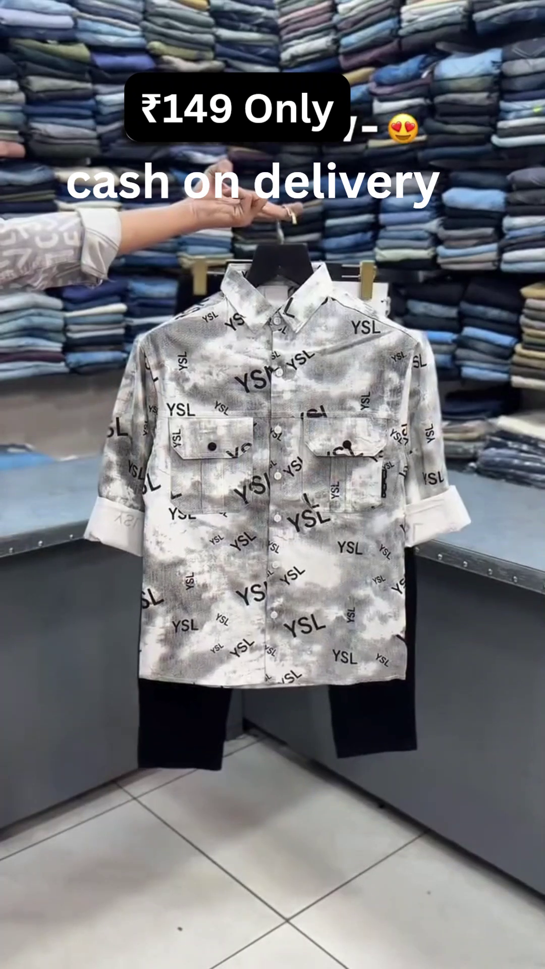 Urban Frost Printed Shirt & Denim Streetwear Combo ❄️👕👖🔥