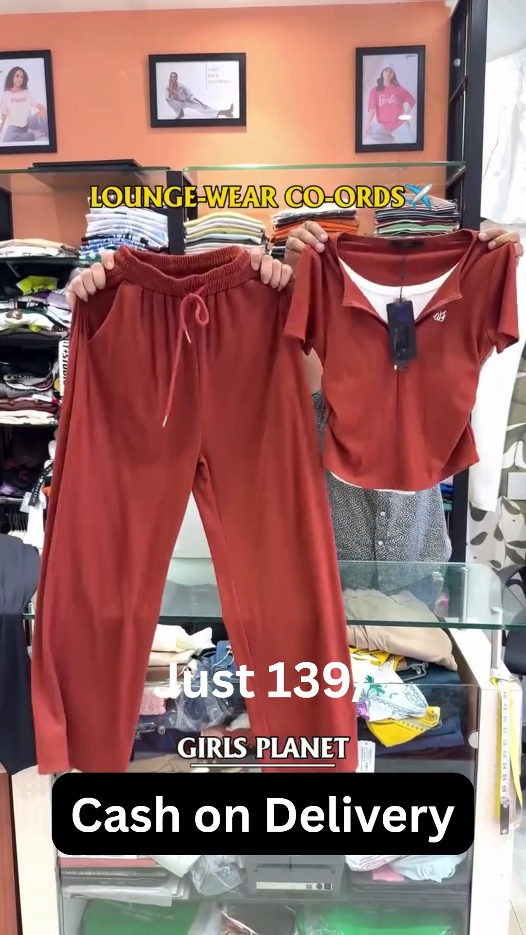 🧡🏡 Premium Soft-Touch Lounge Wear Co-Ord Set for Women | Half-Zip Relaxed Fit Top with Drawstring Comfort Jogger Pants for Everyday Home & Travel Wear 🏡🧡